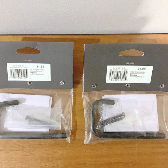 Hearth & and Hand with Magnolia Black Bath Towel Robe Hook Set of 2 - NEW 2019 - Picture 2 of 2